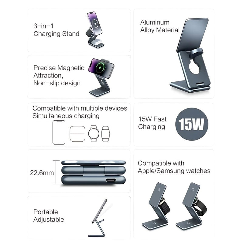 3 in 1 Wireless Charger Fold Pro